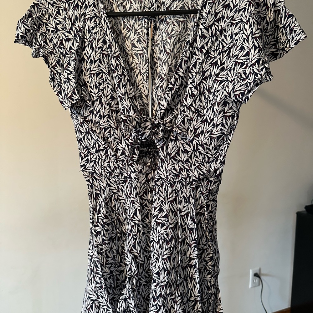 Lulu's Black and White Ruffled Wrap Sundress